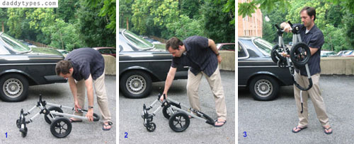 how to fold a bugaboo in three easy steps, image:daddytypes.com