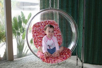 Hanging Bubble Chair on Kid Sized O Zone Looks A Lot Like Aarnio S Bubble Chair   Daddy Types